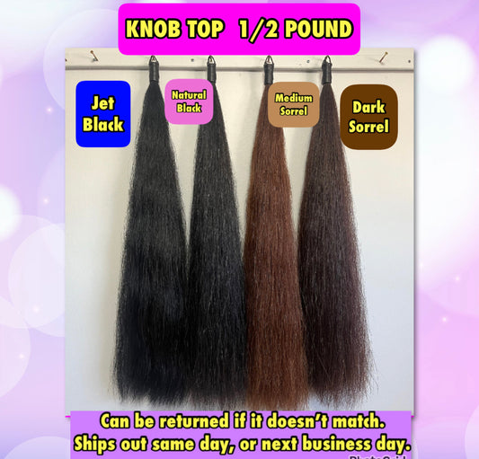 KNOB TOP Fake Tails 1/2 Pound. Real Horse Hair. Free Cover Bag, Pom Pom, Bridle Charm, Loop Charm. $99.99 - $125