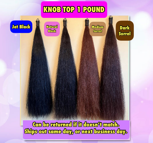 KNOB TOP Fake Tails 1 Pound. Real Horse Hair. Free Cover Bag, Pom Pom, Free Bridle Charm, Loop Charm. $180