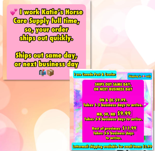 SHIPPING INFORMATION*COURIER, UNLESS YOU HAVE A PO BOX. SHIPPING IN CANADA ONLY.