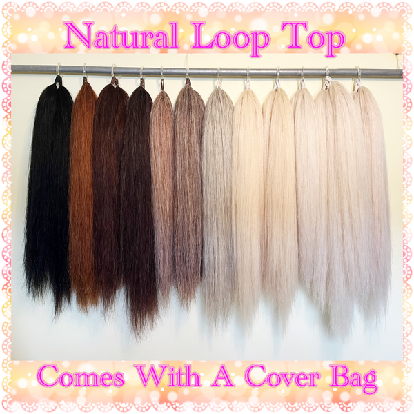 Natural Loop Fake Tails. Black, Sorrel, Flaxen, Grey, Cream, White. Real Horse Hair. Free Cover Bag, Pom Pom, Bridle Charm, Loop Charm. $99.99 - $510