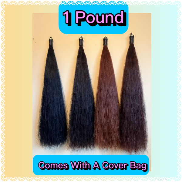 KNOB TOP Fake Tails 1 Pound. Real Horse Hair. Free Cover Bag, Pom Pom, Free Bridle Charm, Loop Charm. $160 - $180