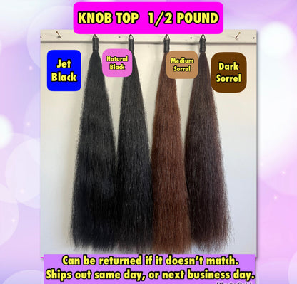 KNOB TOP Fake Tails 1/2 Pound. Real Horse Hair. Free Cover Bag, Pom Pom, Bridle Charm, Loop Charm. $99.99 - $125