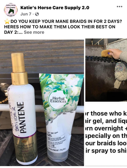 BRAIDING* Tutorials posted on the Facebook page: Katie’s Horse Care Supply (old), and Katie’s Horse Care Supply 2.0 (new). Instagram: Katie’s Horse Care Supply