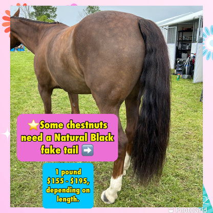NATURAL LOOP FAKE TAILS. Real Horse Hair. Free Cover Bag, Pom Pom, Bridle Charm, Loop Charm. $99.99 - $550