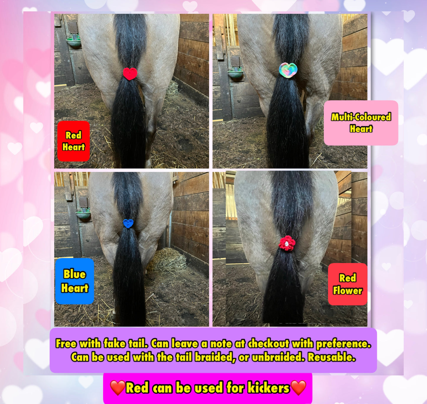 KNOB TOP Fake Tails 1 Pound. Real Horse Hair. Free Cover Bag, Pom Pom, Free Bridle Charm, Loop Charm. $180