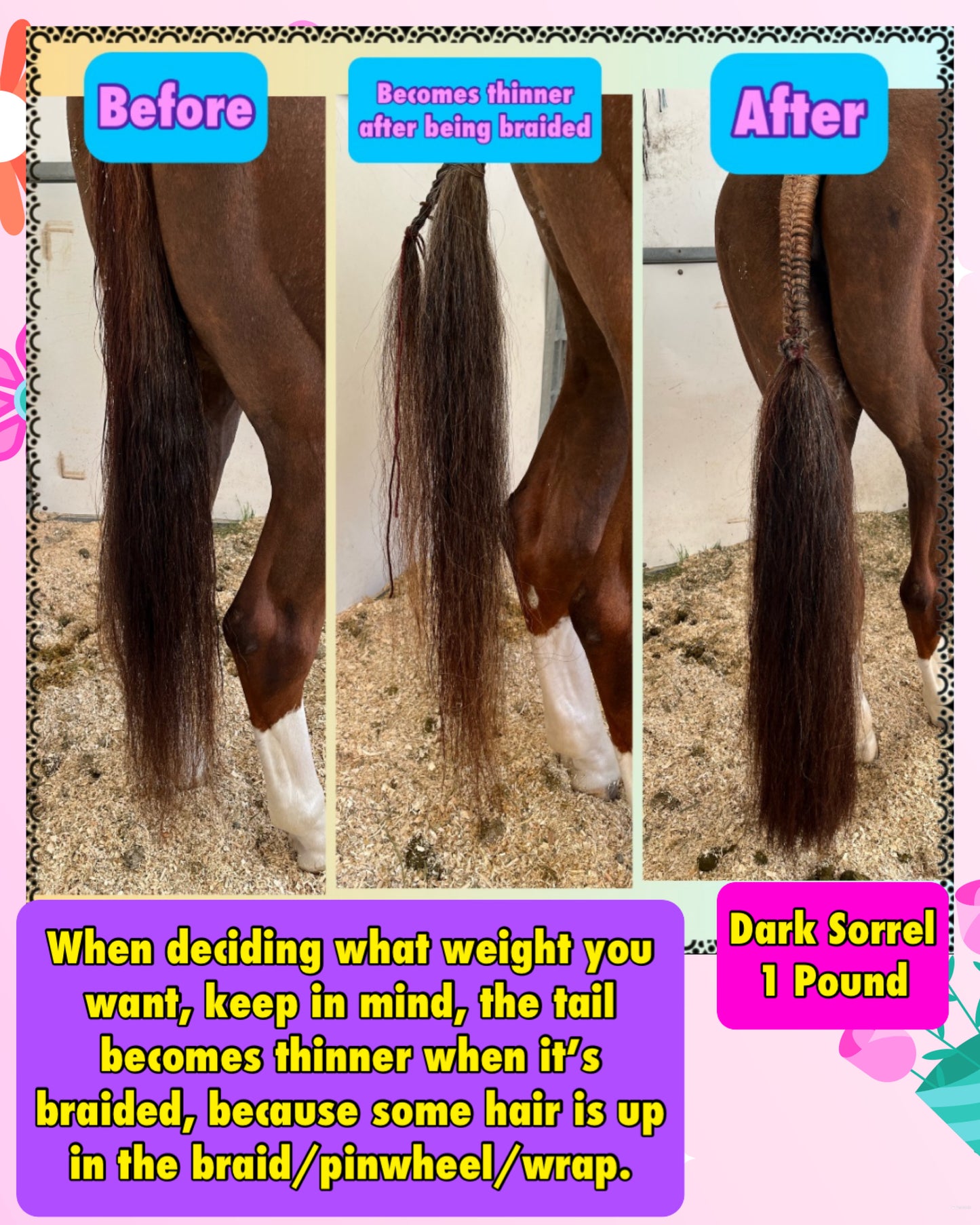KNOB TOP Fake Tails 1/2 Pound. Real Horse Hair. Free Cover Bag, Pom Pom, Bridle Charm, Loop Charm. $99.99 - $125