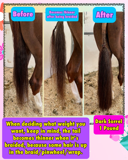 KNOB TOP Fake Tails 1 Pound. Real Horse Hair. Free Cover Bag, Pom Pom, Free Bridle Charm, Loop Charm. $180