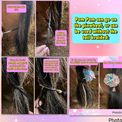 KNOB TOP Fake Tails 1/2 Pound. Real Horse Hair. Free Cover Bag, Pom Pom, Bridle Charm, Loop Charm. $99.99 - $125