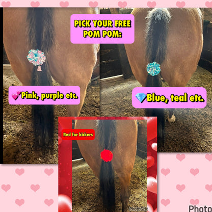 KNOB TOP Fake Tails 1/2 Pound. Real Horse Hair. Free Cover Bag, Pom Pom, Bridle Charm, Loop Charm. $99.99 - $125