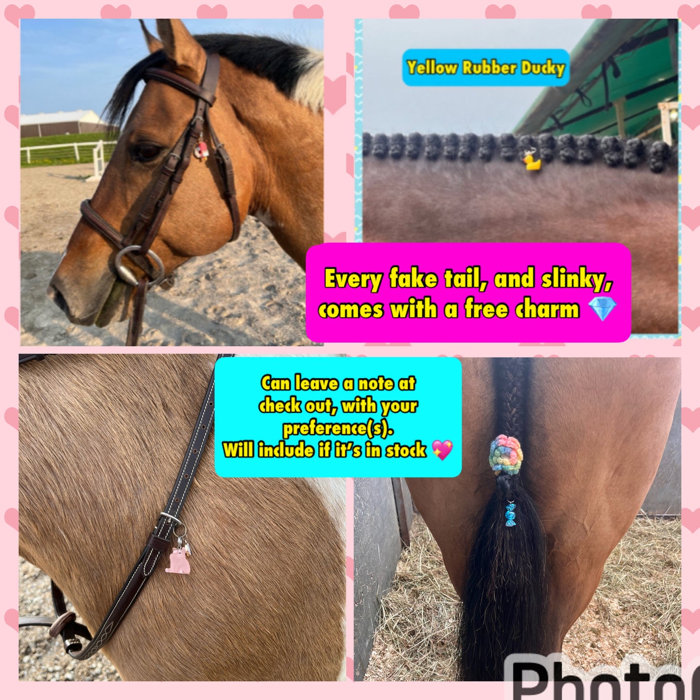 KNOB TOP Fake Tails 1 Pound. Real Horse Hair. Free Cover Bag, Pom Pom, Free Bridle Charm, Loop Charm. $180
