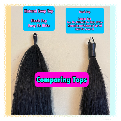KNOB TOP Fake Tails 1 Pound. Real Horse Hair. Free Cover Bag, Pom Pom, Free Bridle Charm, Loop Charm. $180