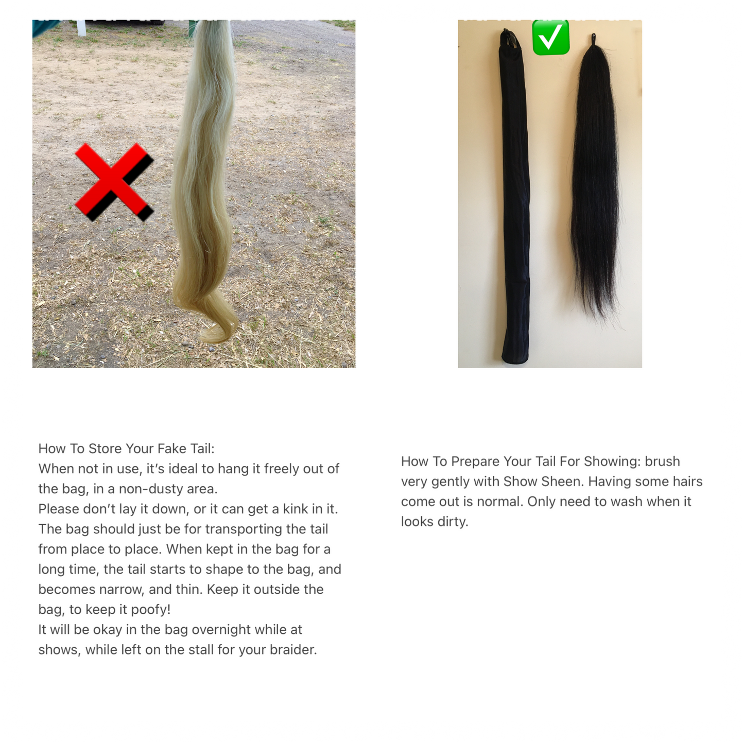 NATURAL LOOP FAKE TAILS. Real Horse Hair. Free Cover Bag, Pom Pom, Bridle Charm, Loop Charm. $99.99 - $550
