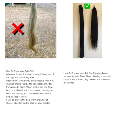 KNOB TOP Fake Tails 1/2 Pound. Real Horse Hair. Free Cover Bag, Pom Pom, Bridle Charm, Loop Charm. $99.99 - $125