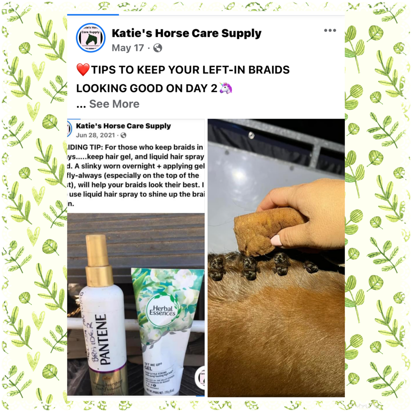 BRAIDING* Tutorials posted on the Facebook page: Katie’s Horse Care Supply (old), and Katie’s Horse Care Supply 2.0 (new). Instagram: Katie’s Horse Care Supply
